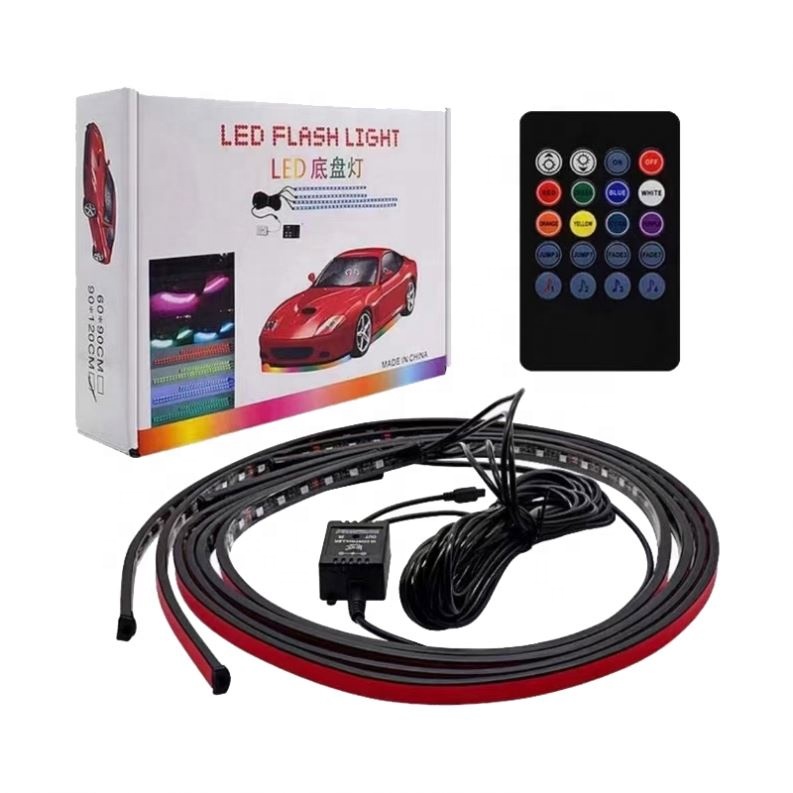Car Decorative Light 90 * 120 Led Intelligent Voice Controlled Atmosphere Lamp RGB Colorful Streamer Car Chassis Lights 60*90