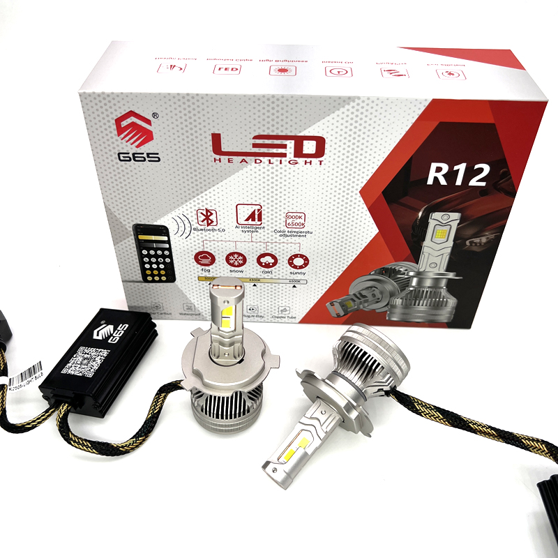 Customized Led Super Bright Smart Led Bulb Wifi 75W H4 Led Headlights for Car Dual Colors Flash App Control Led Car Headlight