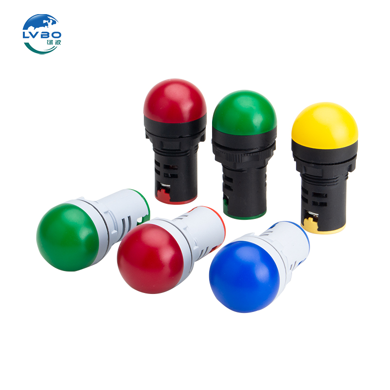 LVBO LED Red Green Dual Color Plastic Warning Indicator Light AD16-22S 22MM IP55 Screw Terminal 12V/24V/220V