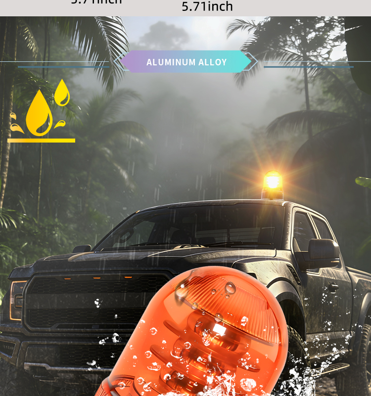 Hot Selling Heavy Duty Amber LED Strobe Warning Light for Vehicle Roof Top Agricultural Machinery Light Waterproof for Truck