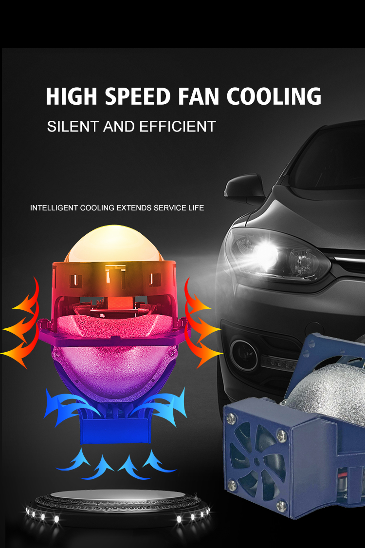 3inch AFS Bi Led Projector Lens 58W Adaptive Sensor Hi Low Beam LED Projector Lens for Car
