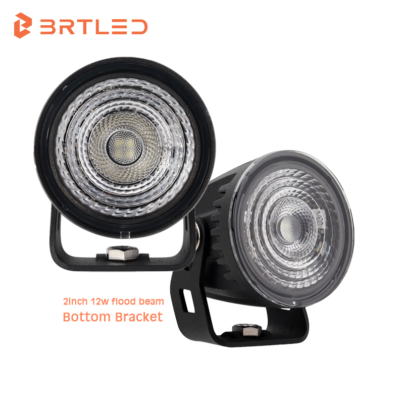 Mini 2inch LED Light Truck 24V Offroad Tractor Car Auto Light Systems Round Flood 12W Tow Truck Accessories