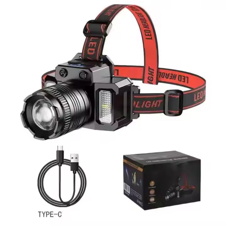 Smart Induction Headlight Zoom Laser Usb Charging Sensor Led Headlamp Outdoor Multi-Function Head Torch Lantern Lamp