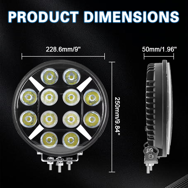 Super Bright 12V 24V 9 Inch Truck Lights Extra Extraljus 9" Led Extraljus 120w Med Drl 9 Inch Led Driving Light For Truck Car