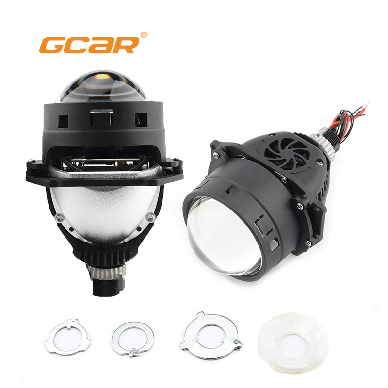 GCAR Energy Efficient Bi LED Car Lights 45W Low Power 3.0 Inch 6000K Cool White Projector Headlight