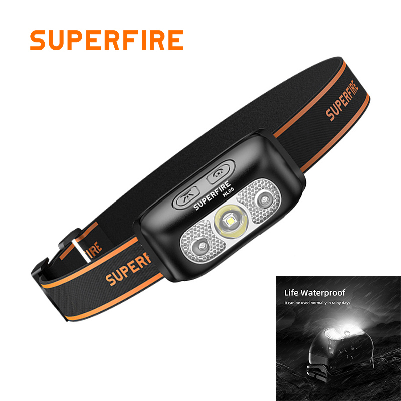 OEM USB Rechargeable Lithium Ion LED HL05-D Camping Headlamp With 3 Modes Adjustable Angle &amp; IP44 Protection