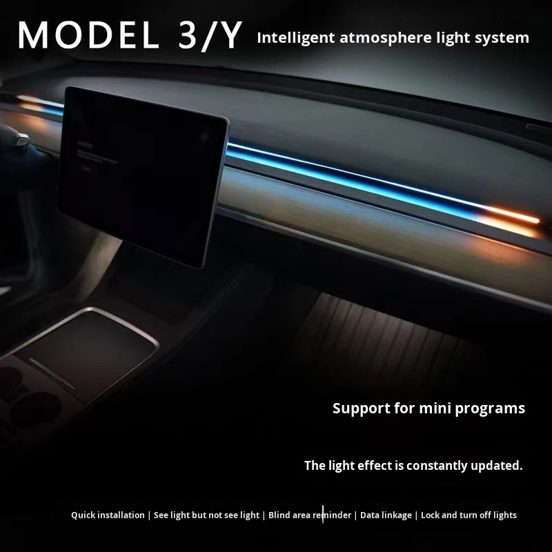 Applicable Tesla Model 3/Y/Refreshed Y/3 Blind Spot Monitoring Ambient Light BSD Lane Change Assist Intelligent RGB