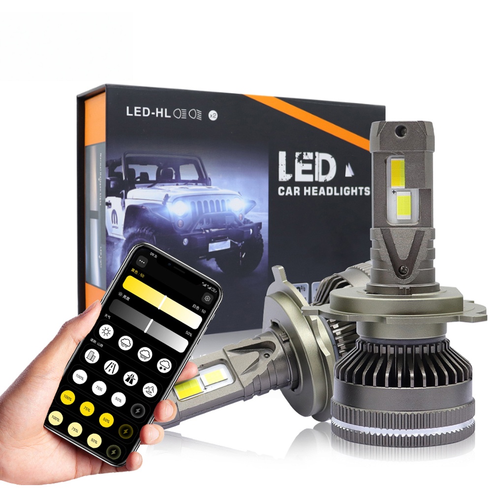 New 190W Smart App Control 12V LED Headlights Waterproof 30000LM 6000K-6500K Bulbs Plug Play Universal Fitment 2 Year Warranty