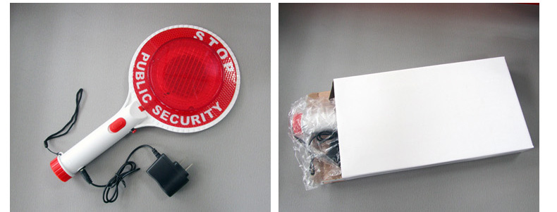 Traffic Warning Light Road Safety Led Hand Held Battery Powered Blinking Led Stop Word Warning Light