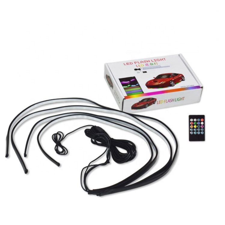 Car Decorative Light 90 * 120 Led Intelligent Voice Controlled Atmosphere Lamp RGB Colorful Streamer Car Chassis Lights 60*90