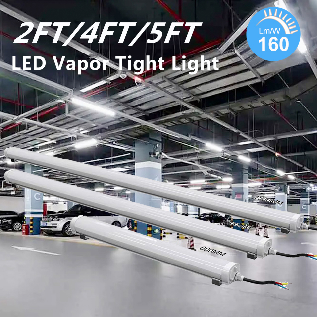 IP65 Waterproof Adjustable LED Lamp 2FT 4FT 5FT 30W 40W 60W 150LM Workshop LED Tri-proof Light For Garage