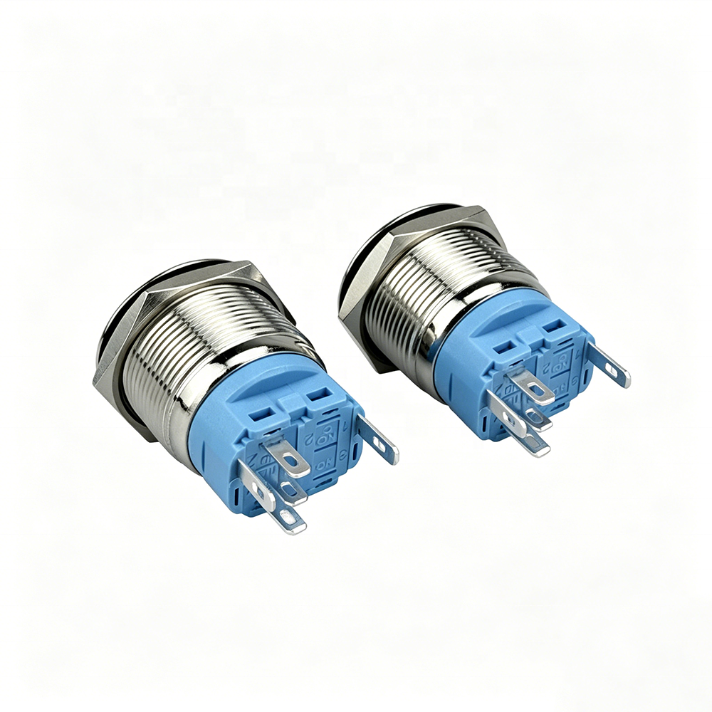 Long Service Life Metal Push Button Switch 12/16/19/22mm Momentary LED IP65 Waterproof 1NO Automotive Use
