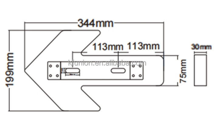 344mm Heavy Duty LED Arrow Warning Light for Truck Operations New Condition Cable Control System