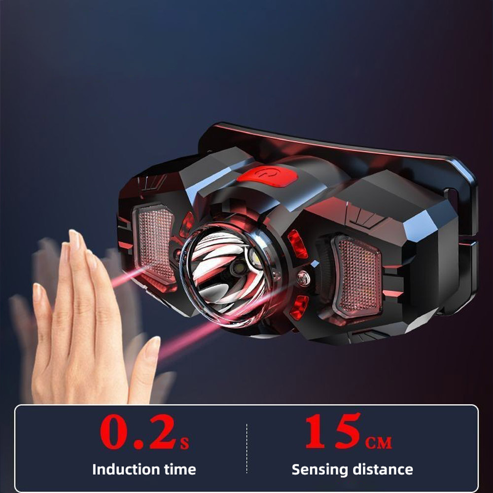 Smart Sensing Wave Sensing Headlight USB Charging Outdoor Night Fishing Headlight
