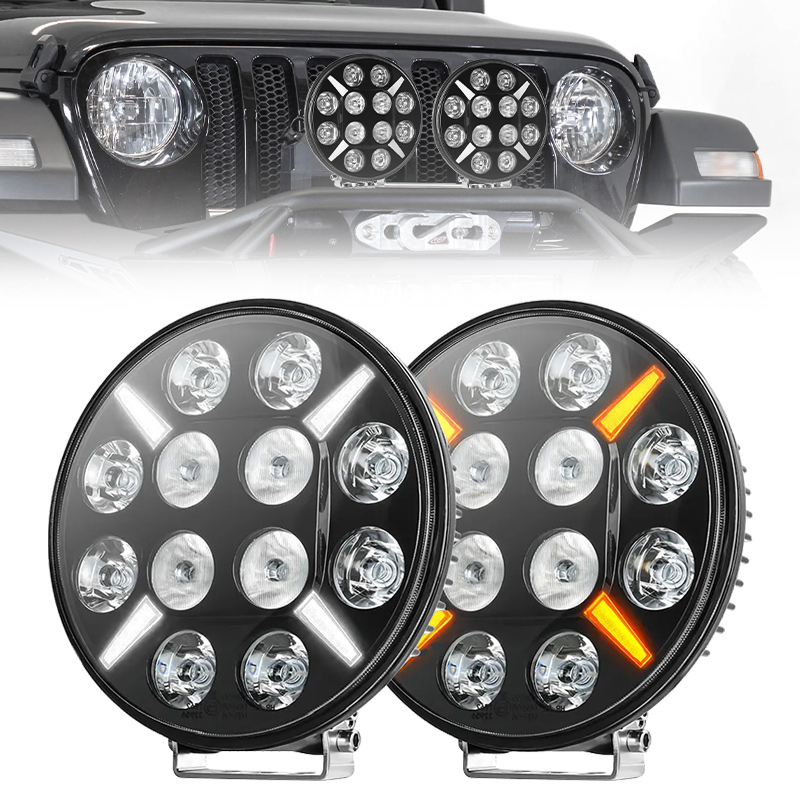 Super Bright 12V 24V 9 Inch Truck Lights Extra Extraljus 9" Led Extraljus 120w Med Drl 9 Inch Led Driving Light For Truck Car