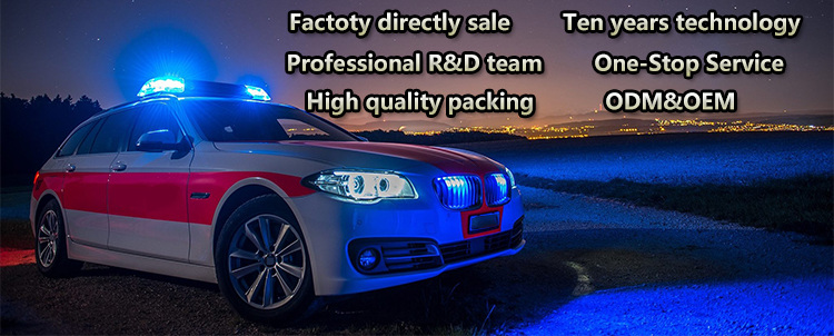 Universal Fit Blue Flashing Strobe Light Roof Mount Warning Lightbar for Emergency Cars, Trucks & Vans