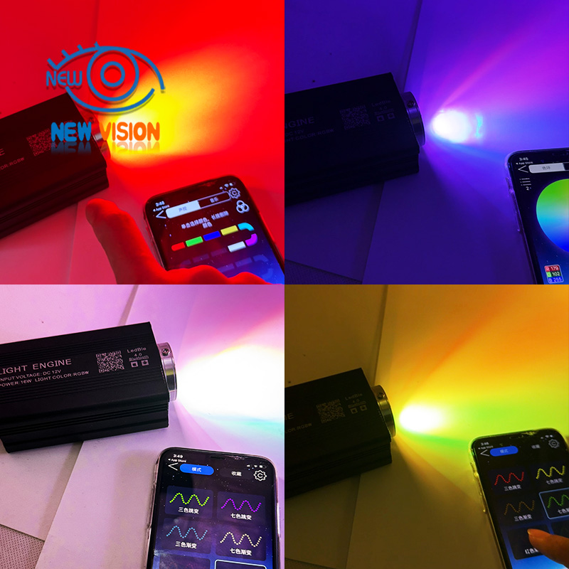 6W RGBW Twinkle Starry Sky Car Roof Star Ceiling Light Kit Music Control Bluetoothapp Car Interior Fiber Optic Ambient Lamp