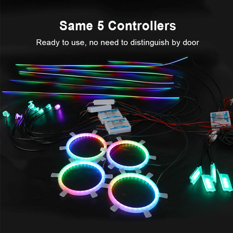 Factory Custom Ambient Lighting Easy Install Symphony Universal Car Interior RGBIC LED Ambient Strip Light Kit For Car