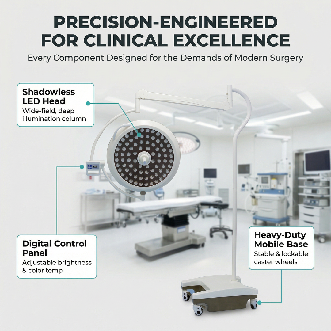 Advanced Mobile Stand Type Surgical Light Led Operating for Pet Clinic Surgery Rooms with Excellent Shadowless Light