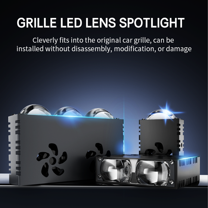 RUTENSE LED Grill Light Bars 120W 80W 60W Canbus Decoding Yellow White Color Smart Decoding Intelligent Car LED Len Grill Light