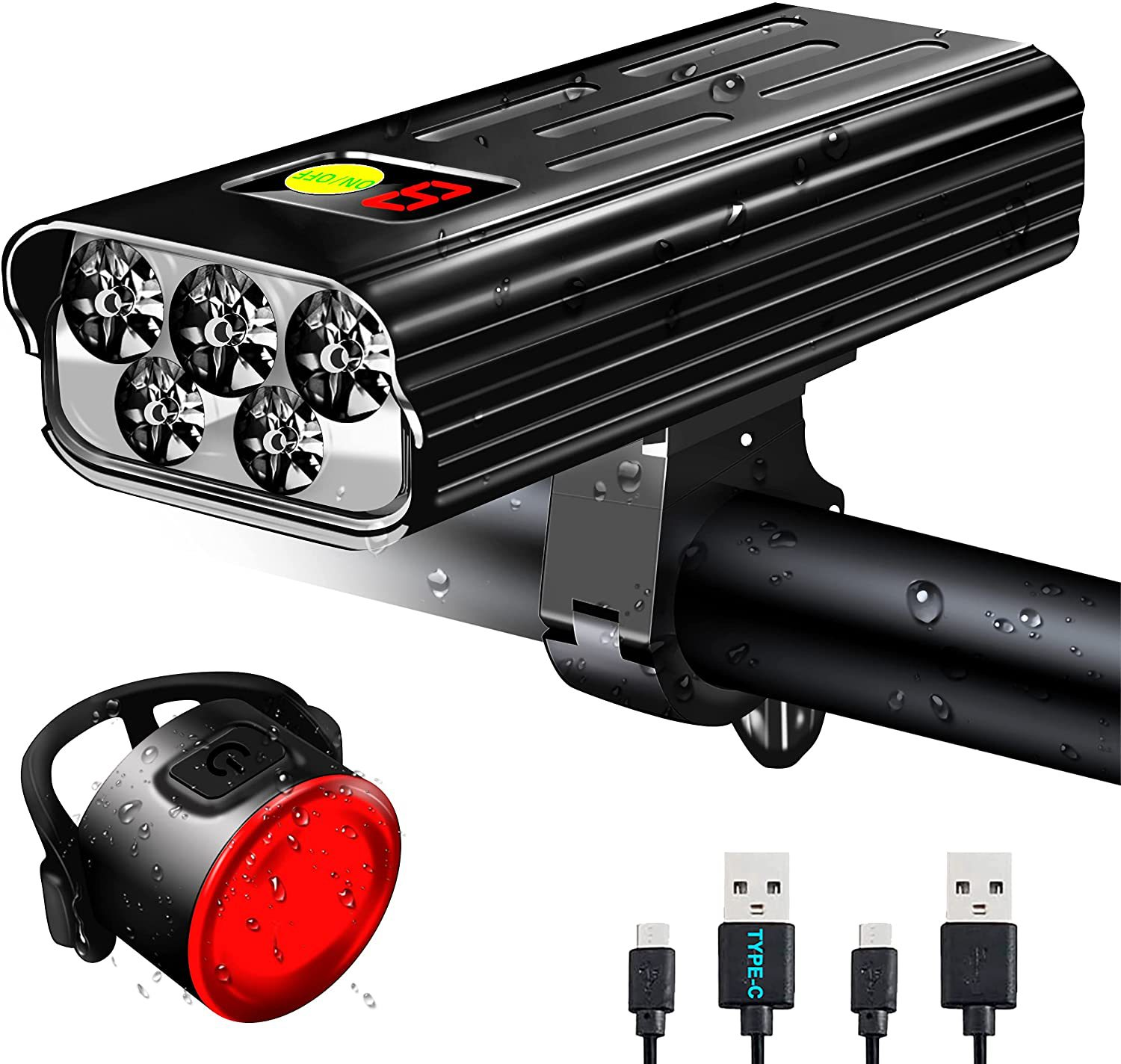 Advanced Technology Professional Rechargeable Bicycle Light with Power Bank Function IPX6 Waterproof High-Brightness LED