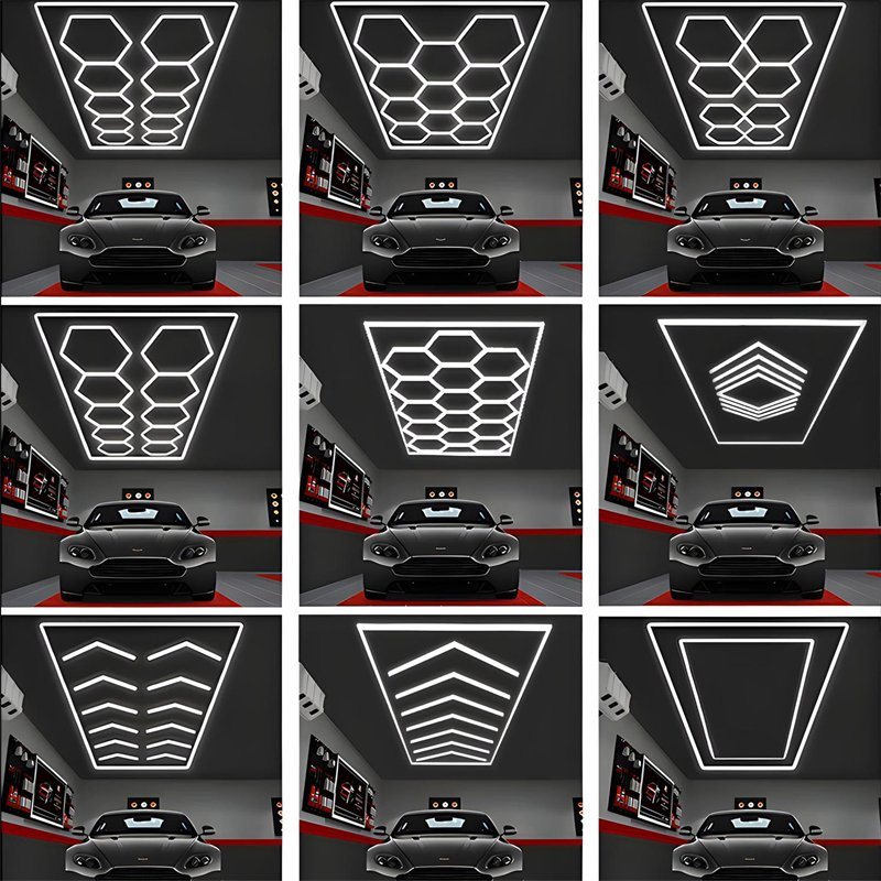 Car Detailing Shop Ceiling Hexagon LED Light Lamp Honeycomb Shape Light