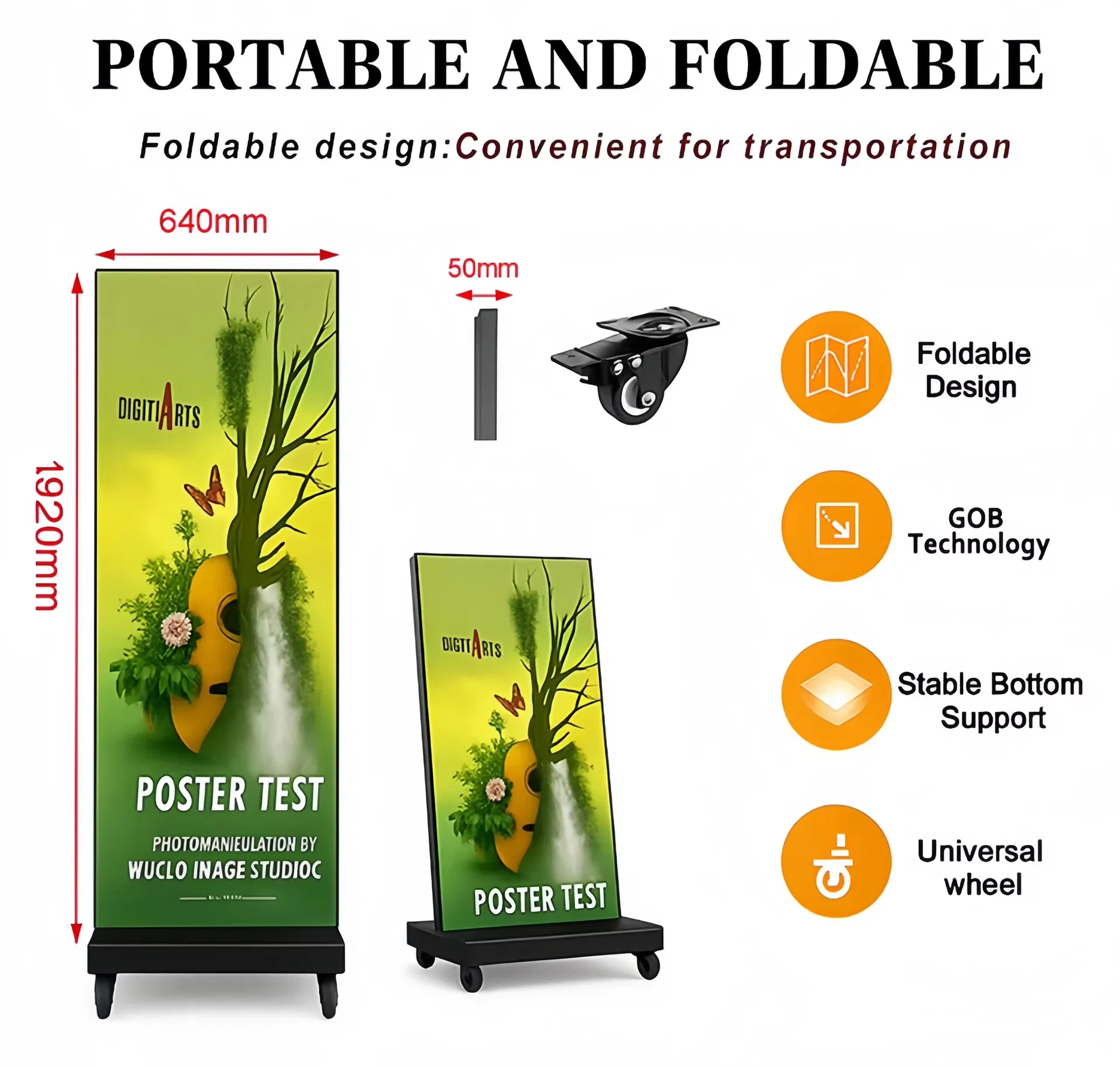 Versatile 640mm X 1920mm LED Poster Screen for Stunning Visuals