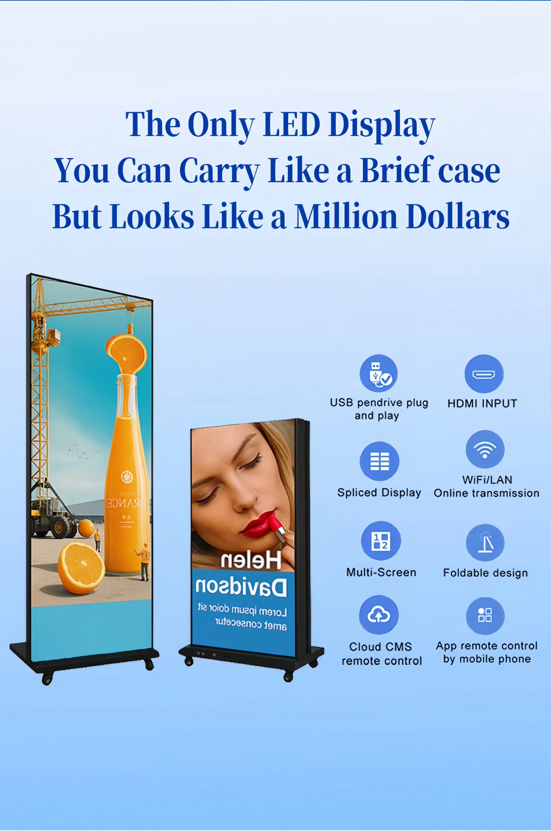 Versatile 640mm X 1920mm LED Poster Screen for Stunning Visuals