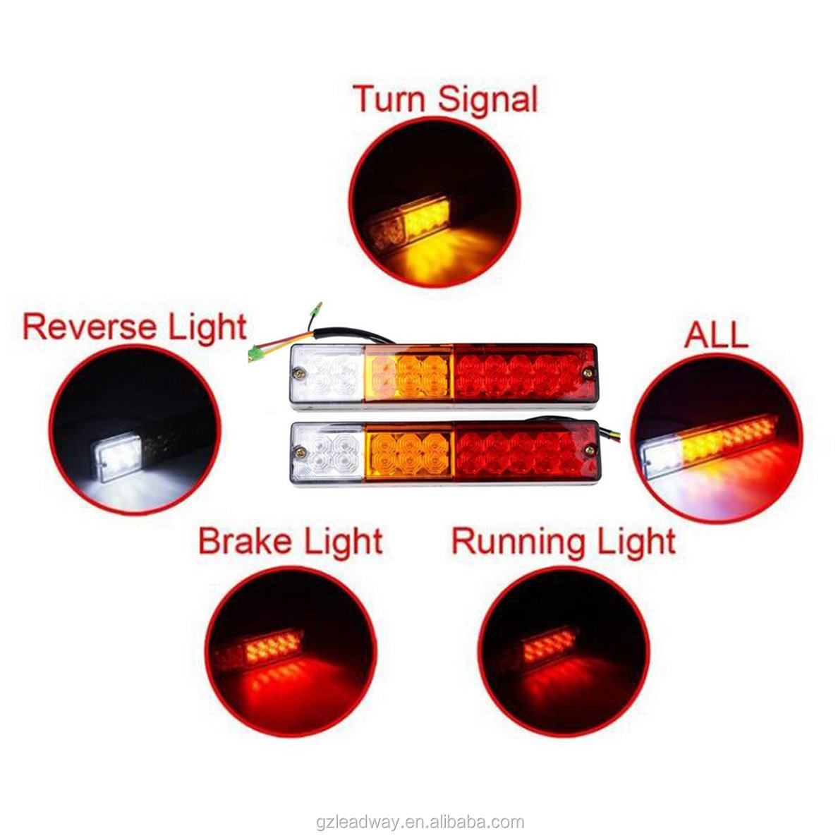 12V LED Lights Indicator Reverse Combination - 6