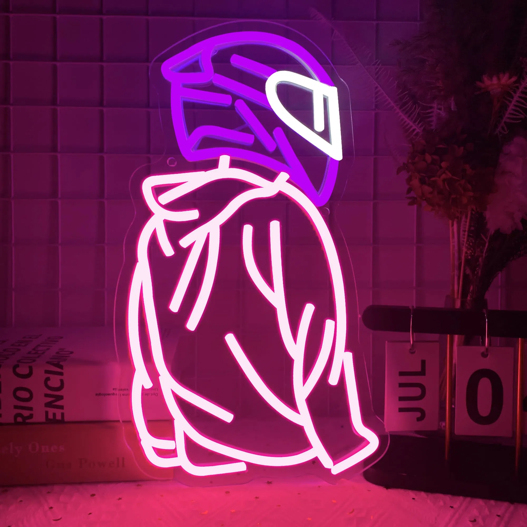 Motorcyclist Neon Sign 8.6"L×14.9"W (21.8×37.9cm) - Dimmable Motorcycle Helmet Neon Light, USB Powered Garage Decor for Man Cave Auto Repair Shop