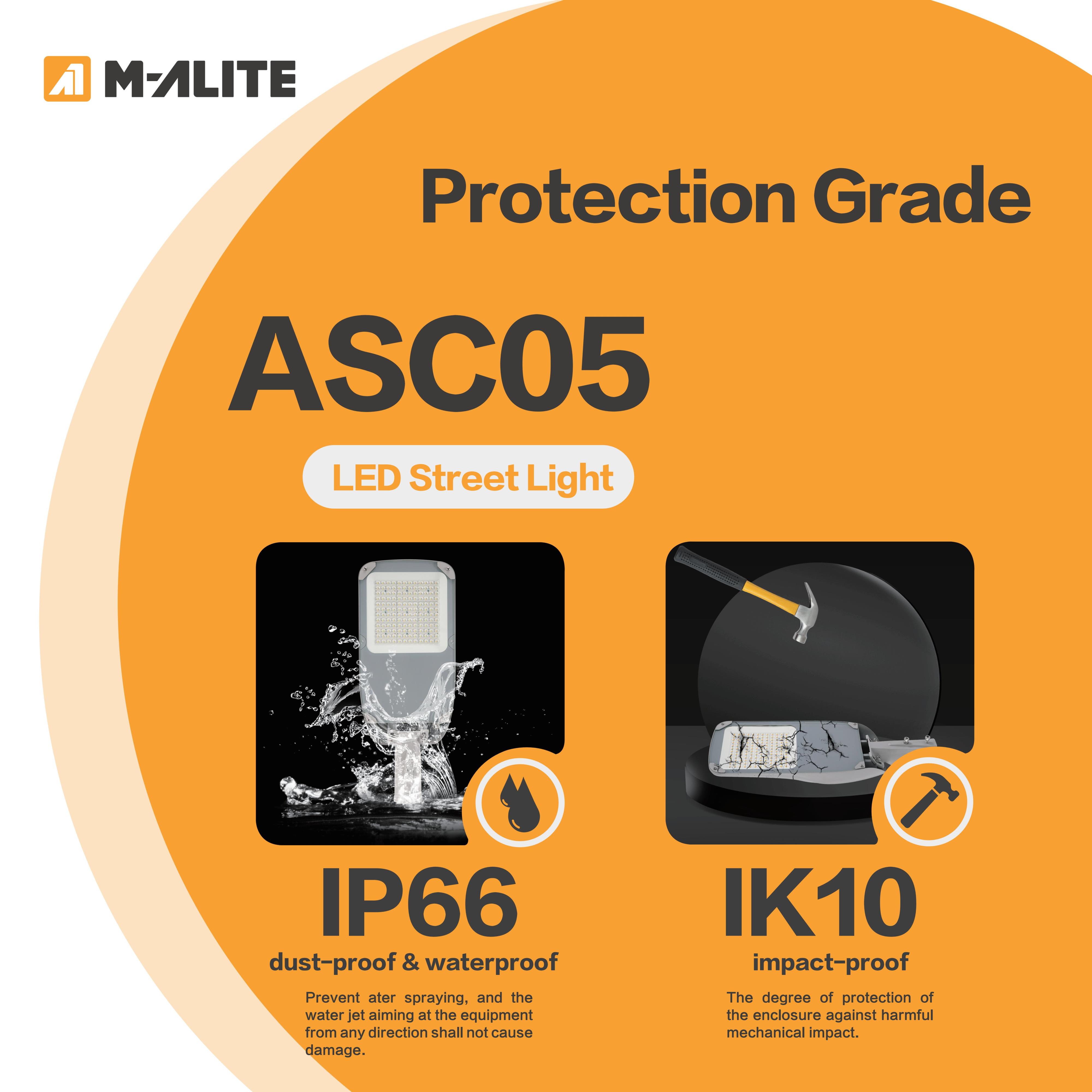 Advanced IP66 IK10 190lm High Efficacy LED Street Light for Roadway Highway Street Parking and Public Area
