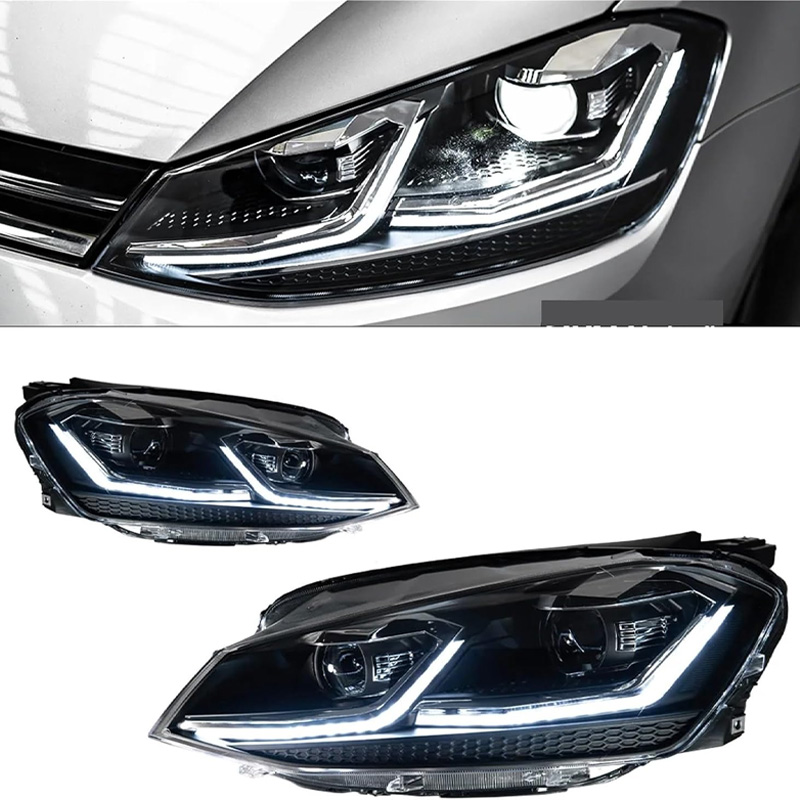 2PCS New Golf 6 2009-2012 LED Headlights DRL HID Bi-Xenon Retrofit/Upgrade 12V Auto Accessories 3-year Warranty