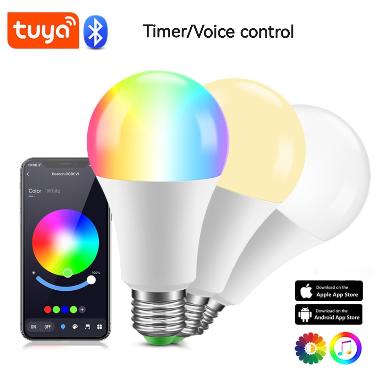 Smart Life Led Headlight Bulb Alexa Google Home Voice Control Led Bulbs RGBW LED Smart Bulb
