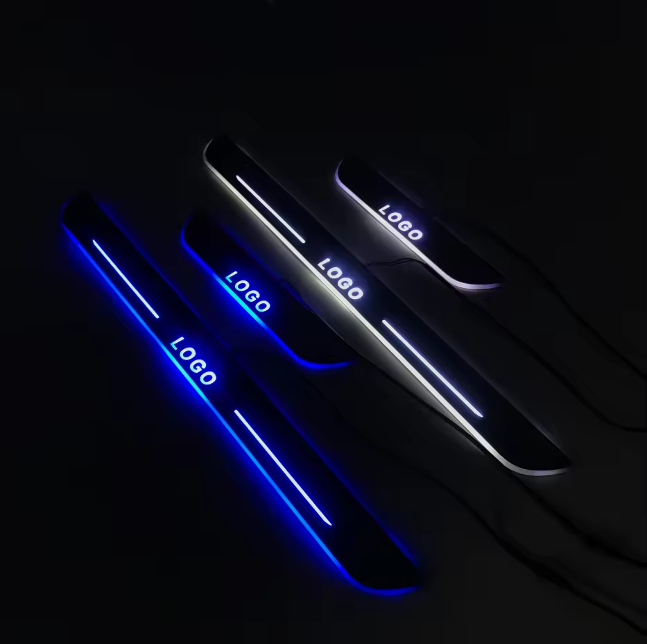 Custom Logo Wireless Dynamic LED Welcome Pedal Car Scuff Plate Pedal Light
