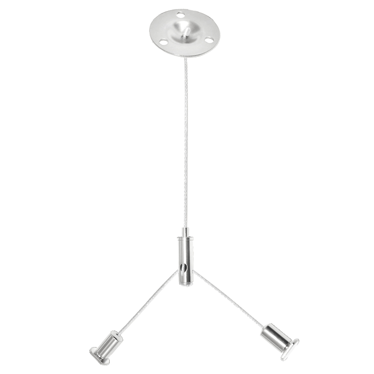 China Factory Carbon Steel Wire Rope Led Light Hanging Y Shaped Suspension Kits For Lighting System