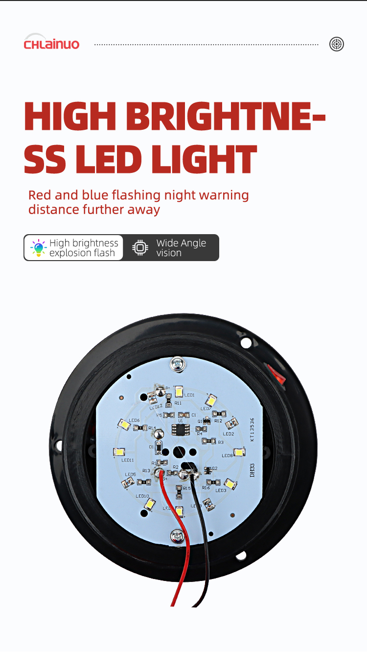 Safety Warning Flashing Light with Solar Charging