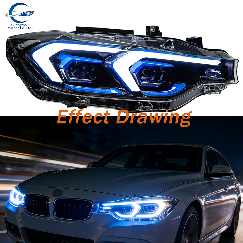 New YUANDA 12V Car Lights for 3 Series F30 F31 F35 2012-2018 Ikon Style DRL Switching Angel Eye 8000K Automotive Accessories