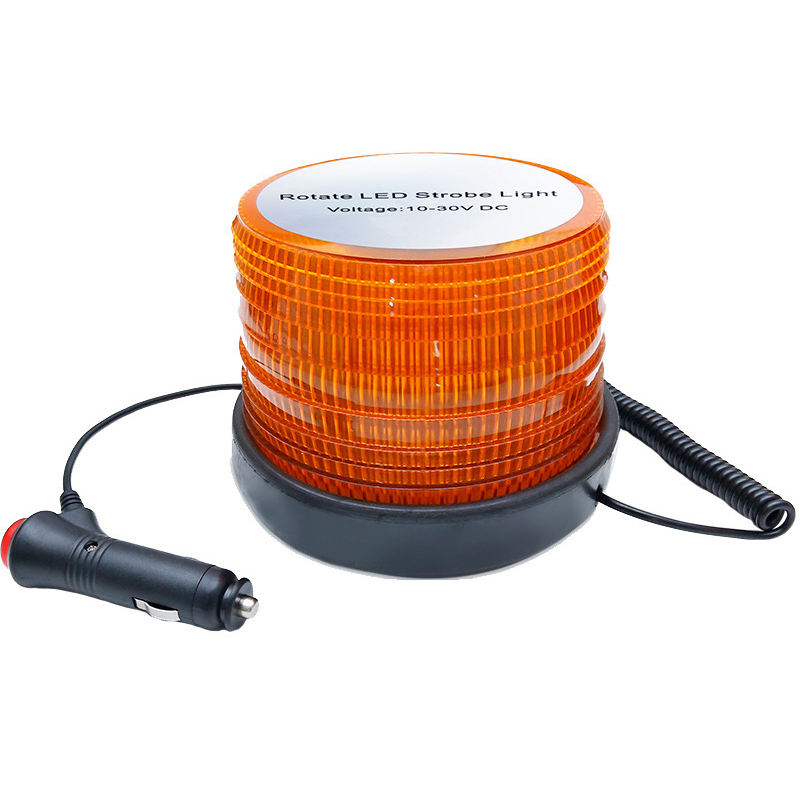 High Brightness Round 72LEDs Car Strobe Warning Lights 10-80V Led Warning Beacon Lights Emergency Flashing Roof Top Vehicle