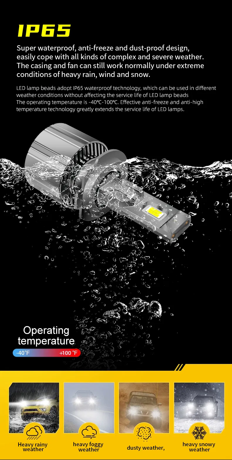 V8 LED Headlight Cooling System