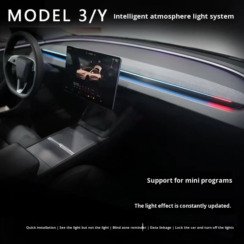 Applicable Tesla Model 3/Y/Refreshed Y/3 Blind Spot Monitoring Ambient Light BSD Lane Change Assist Intelligent RGB