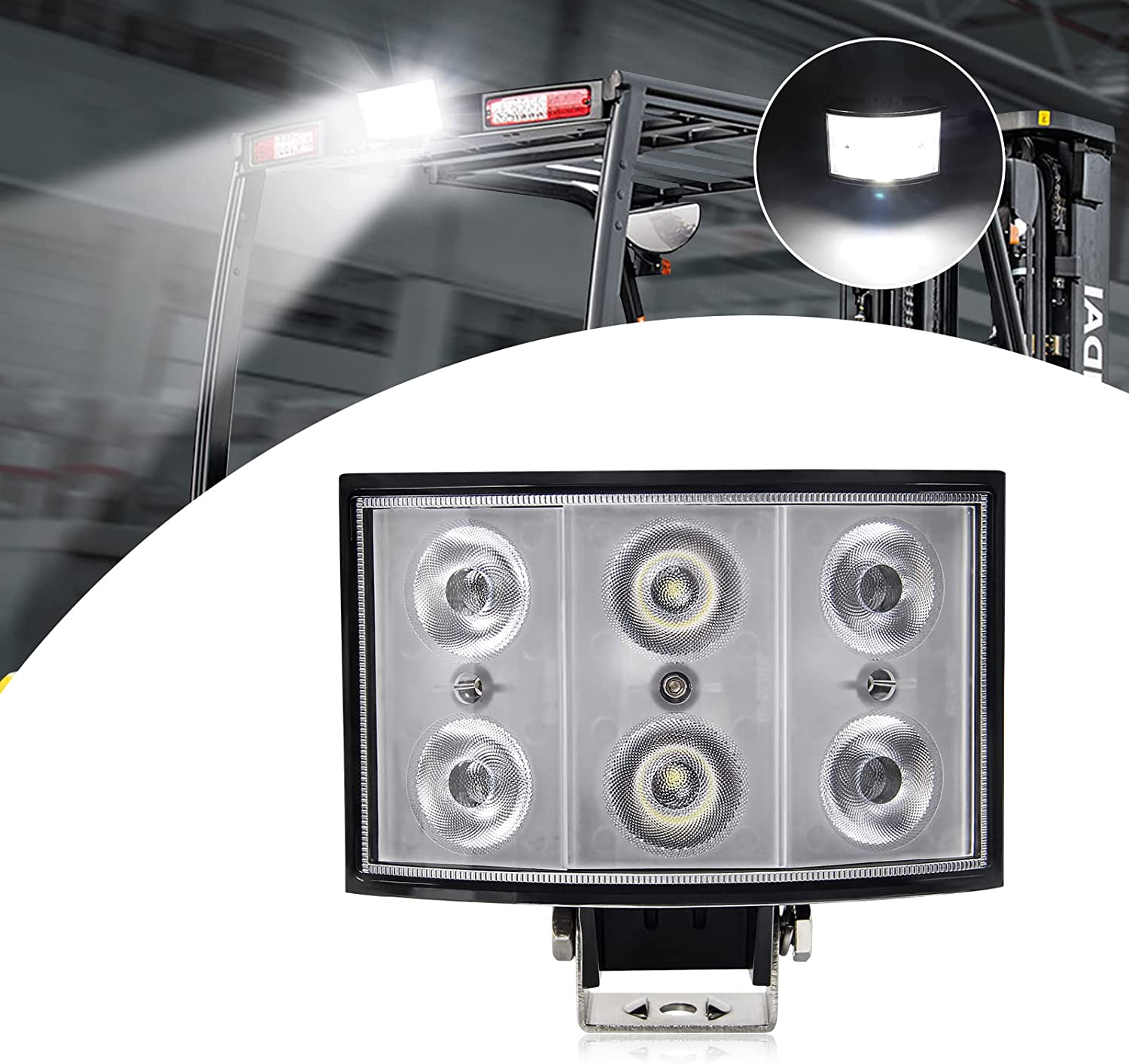 OPPLIGHT High Power 60W 270 Degree Led Driving Light System 6500K White 7000LM 6 Inch Pod Work Lights for Pickup SUV 4x4 ATV UTV