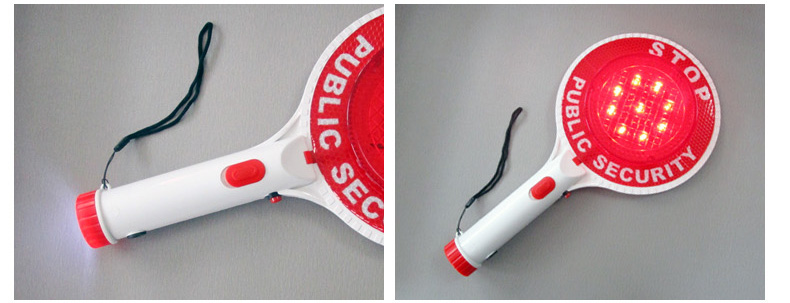 Traffic Warning Light Road Safety Led Hand Held Battery Powered Blinking Led Stop Word Warning Light