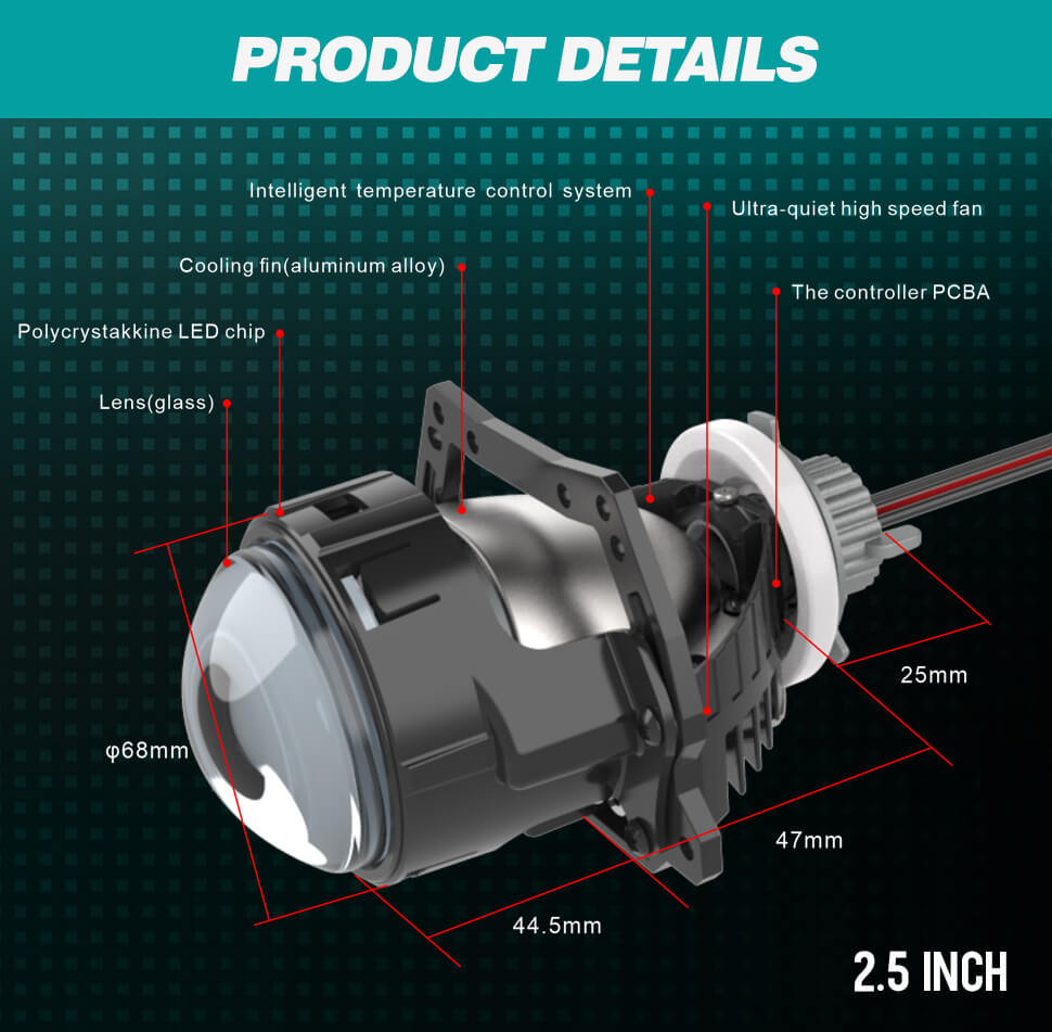 Customizable Auto Bi Led Projector Oem Adaptive Headlights for Cars