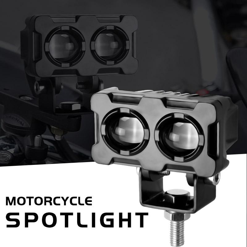 Lp18 Hot Selling Moto LED Spot Light Prector Lens Creez Dual Color White Yellow Rectangle Mini Headlight Lighting System