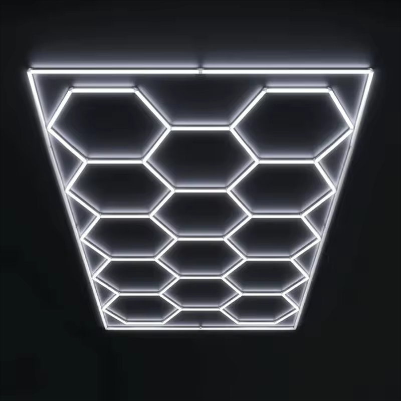 Fast Delivery Dropshipping Led Hexagon Garage Lighting Custom Hexagonal Led Light for Auto Detail Shop