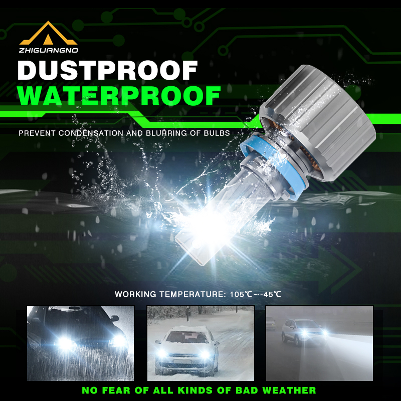 New H11 Vehicle LED Bulbs 120W 6000K High Focus Beam IP68 Waterproof 50000 Hours Lifespan Improve Road Marking Visibility