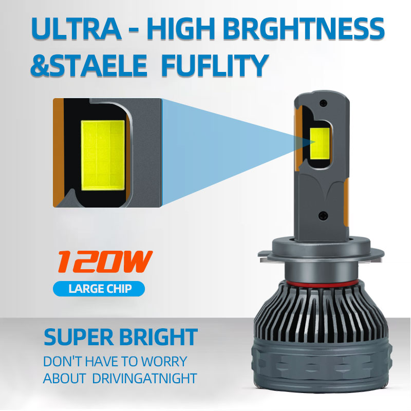 SFIDA K3 120W 6000K LED Car Headlight Bulbs Universal Fitment 12V 2 Years Warranty for Fog Light Replacement