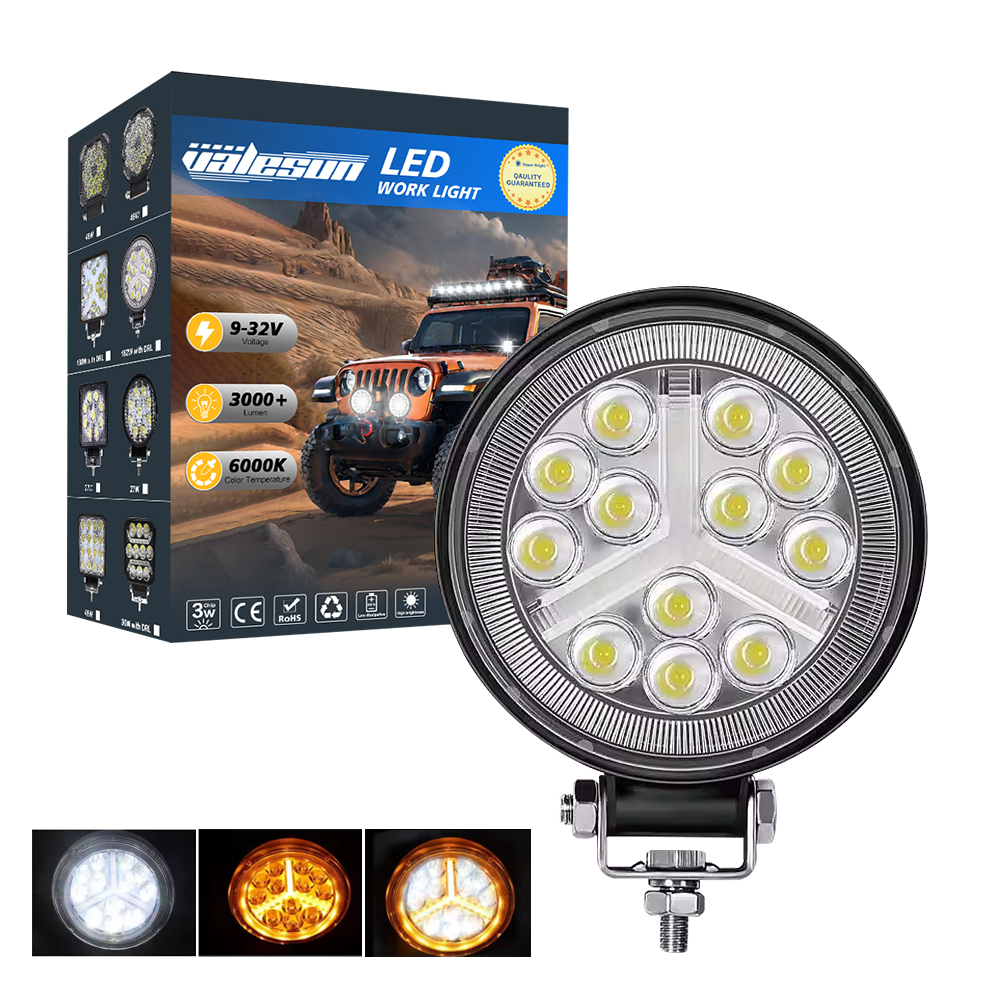 4 Inch 162w Led Driving Light Round Truck Led Working Spot Headlight With DRL Strobe 4x4 Offroad Excavators Tractors Harvesters