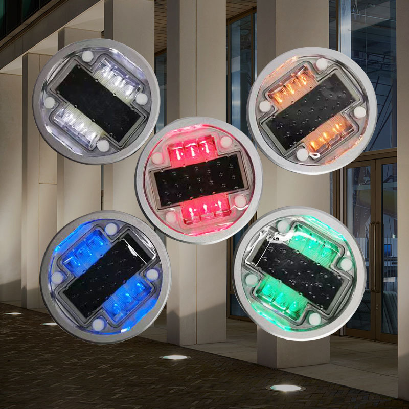 Wholesale IP68 Waterproof Aluminum PC Road Marker IL300 LED Solar Underground Traffic Control Light High Traffic Warning