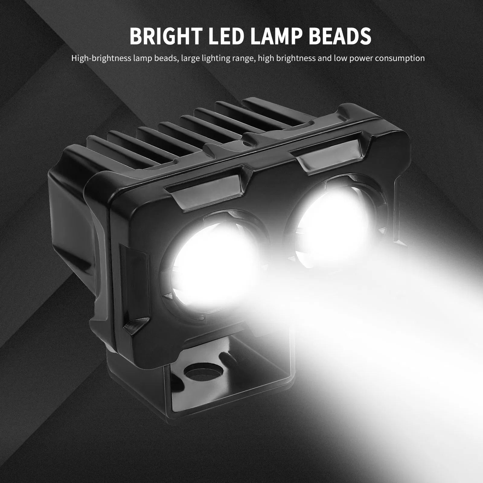 Lp18 Hot Selling Moto LED Spot Light Prector Lens Creez Dual Color White Yellow Rectangle Mini Headlight Lighting System